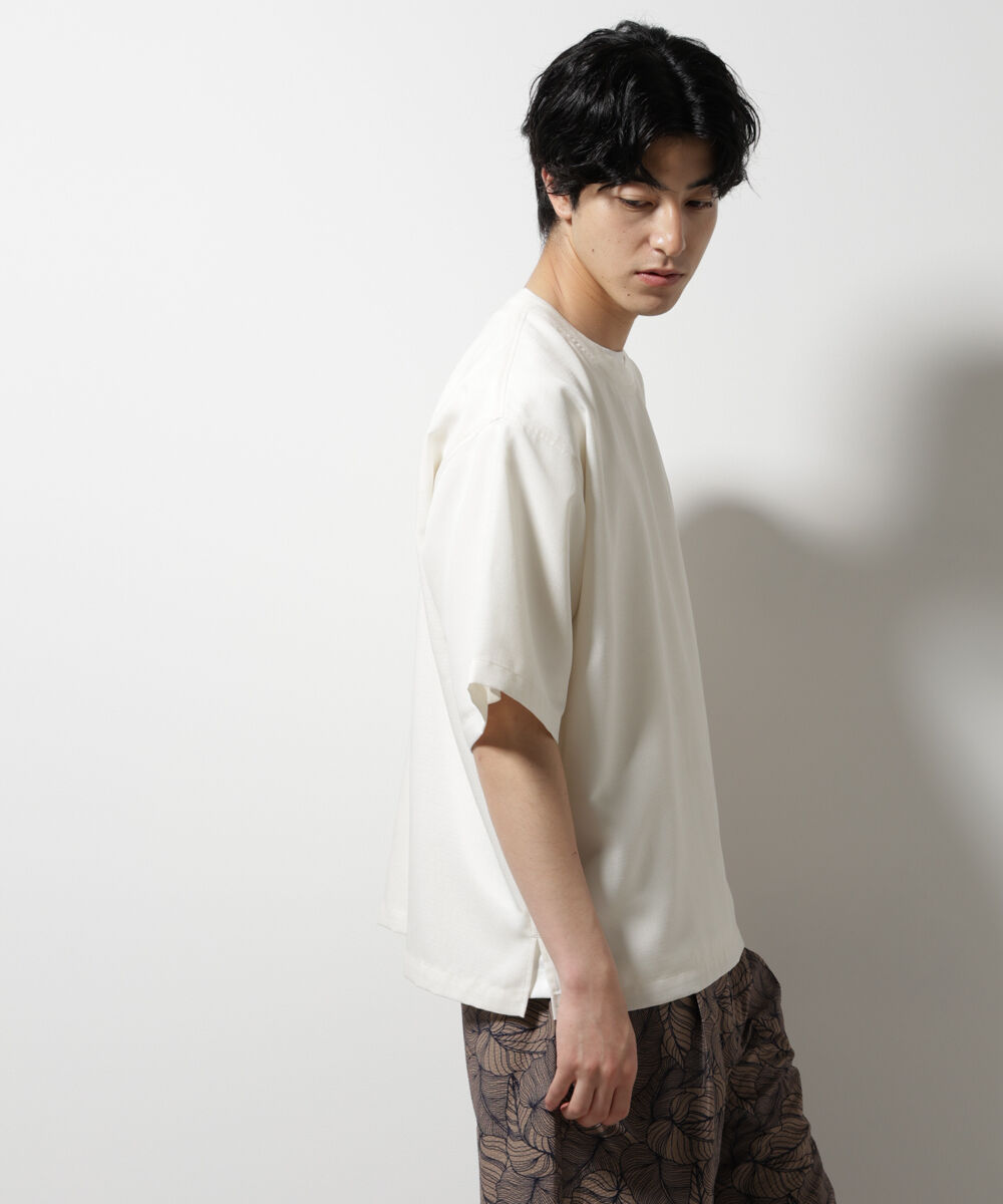 nano･universe「テックリネン布帛Tシャツ 半袖」|Tシャツ・カットソー|