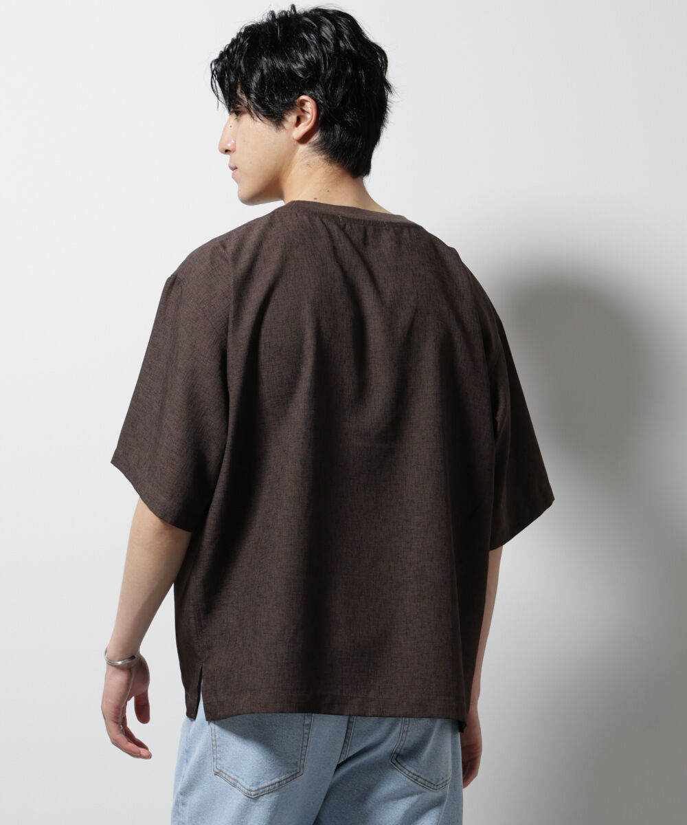 nano･universe「テックリネン布帛Tシャツ 半袖」|Tシャツ・カットソー|