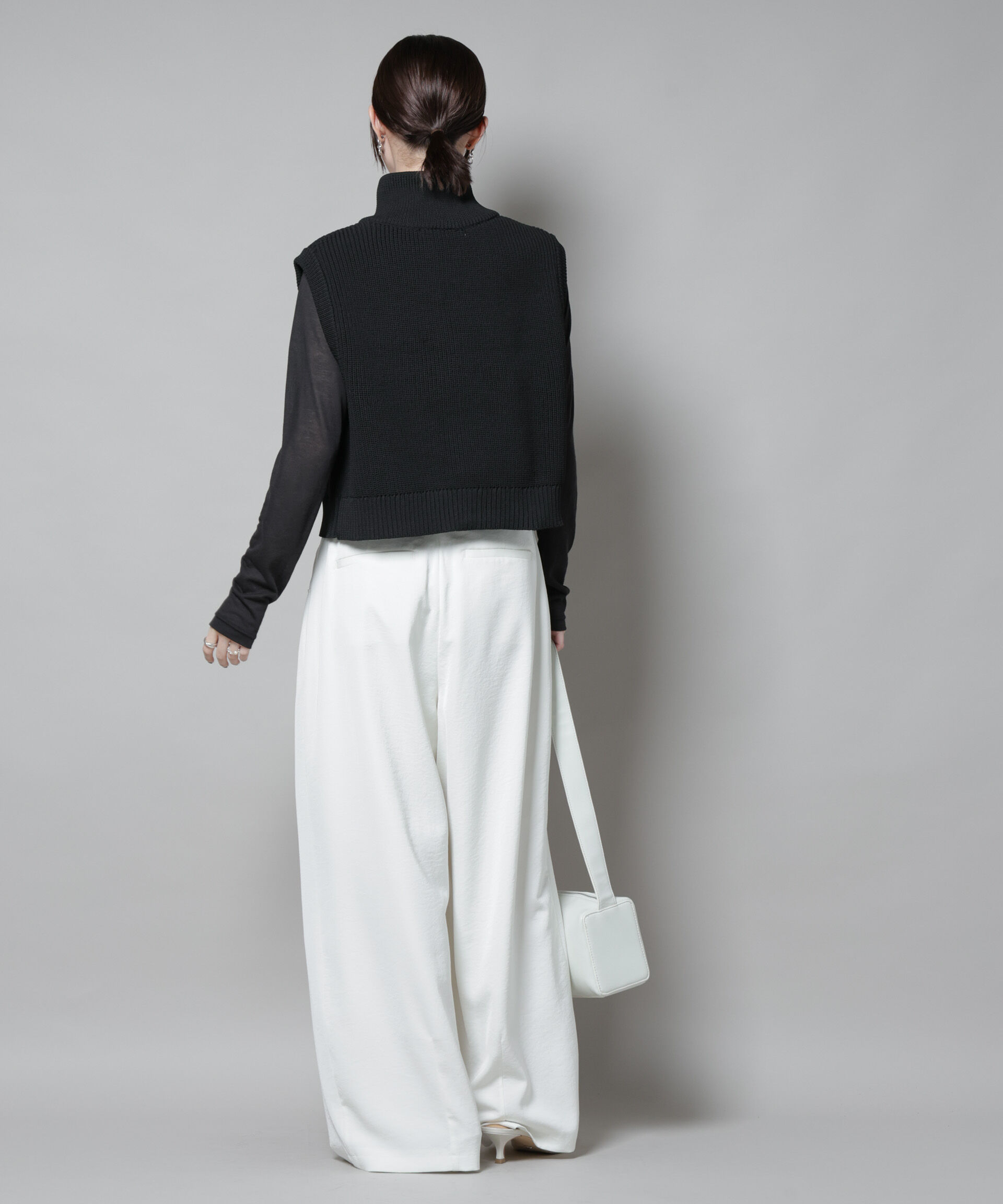 nano･universe「ダブルジップアップドライバーズニットベスト」|ニット・セーター|