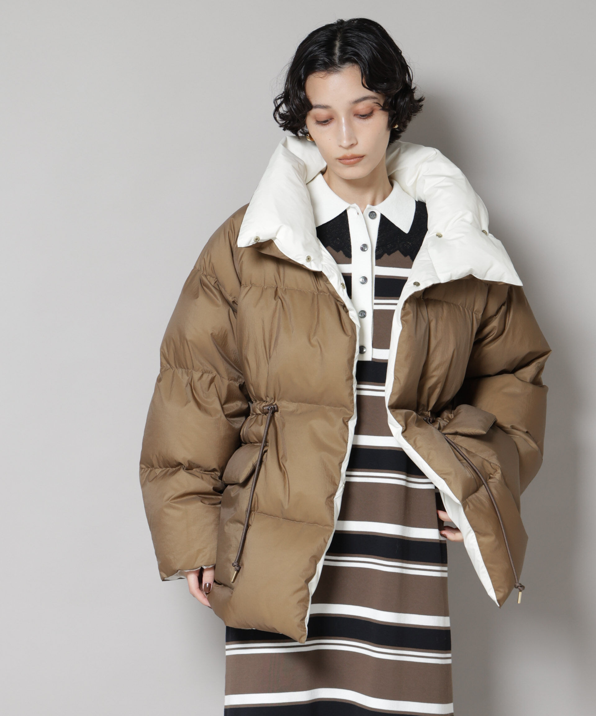 nano･universe「「西川ダウン(R)」バイカラーボリュームダウン」|ダウン|