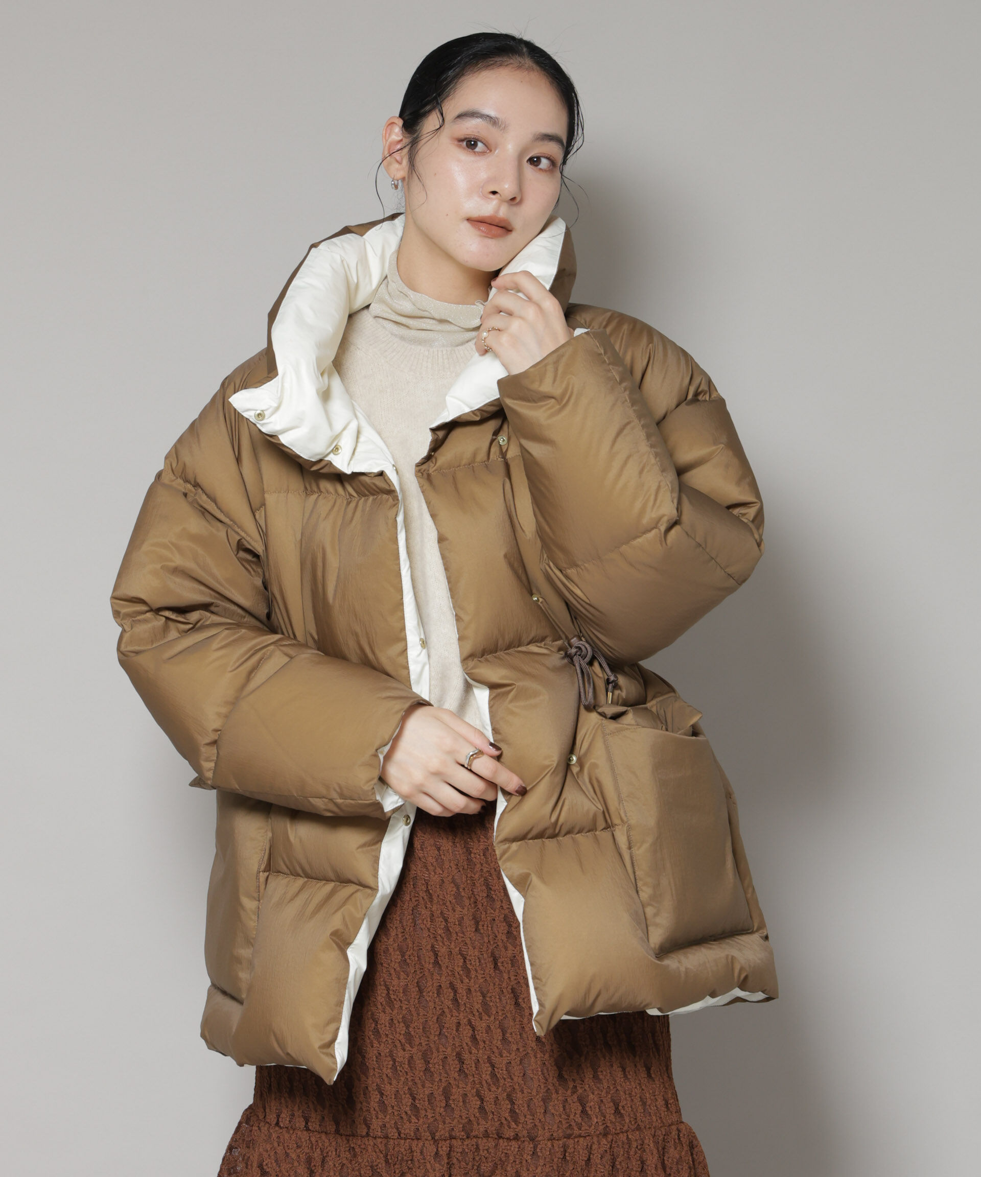 nano･universe「「西川ダウン(R)」バイカラーボリュームダウン」|ダウン|