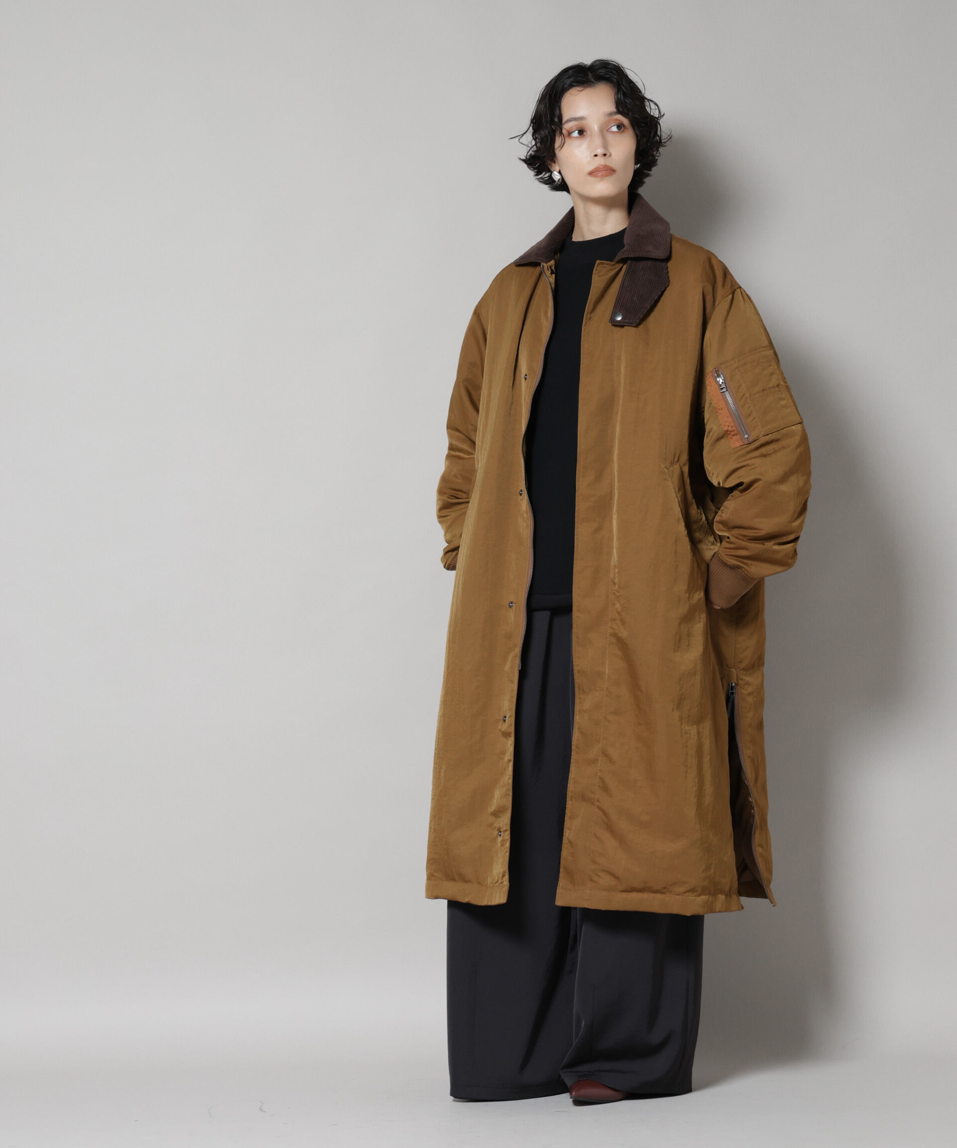 nano･universe「「STEVELOUR」「西川ダウン(R)」ミリタリーロングコート」|ダウン|