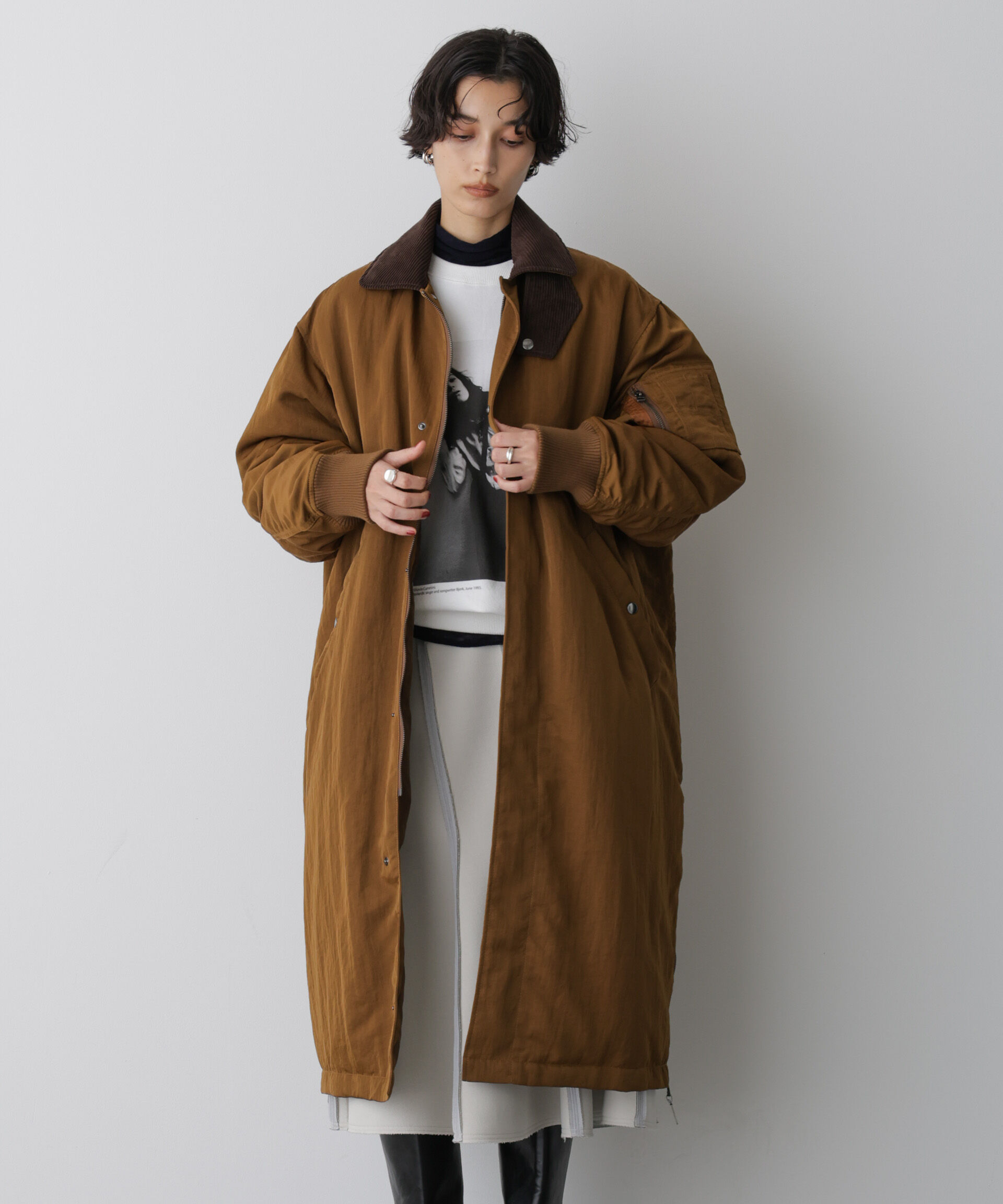 nano･universe「「STEVELOUR」「西川ダウン(R)」ミリタリーロングコート」|ダウン|