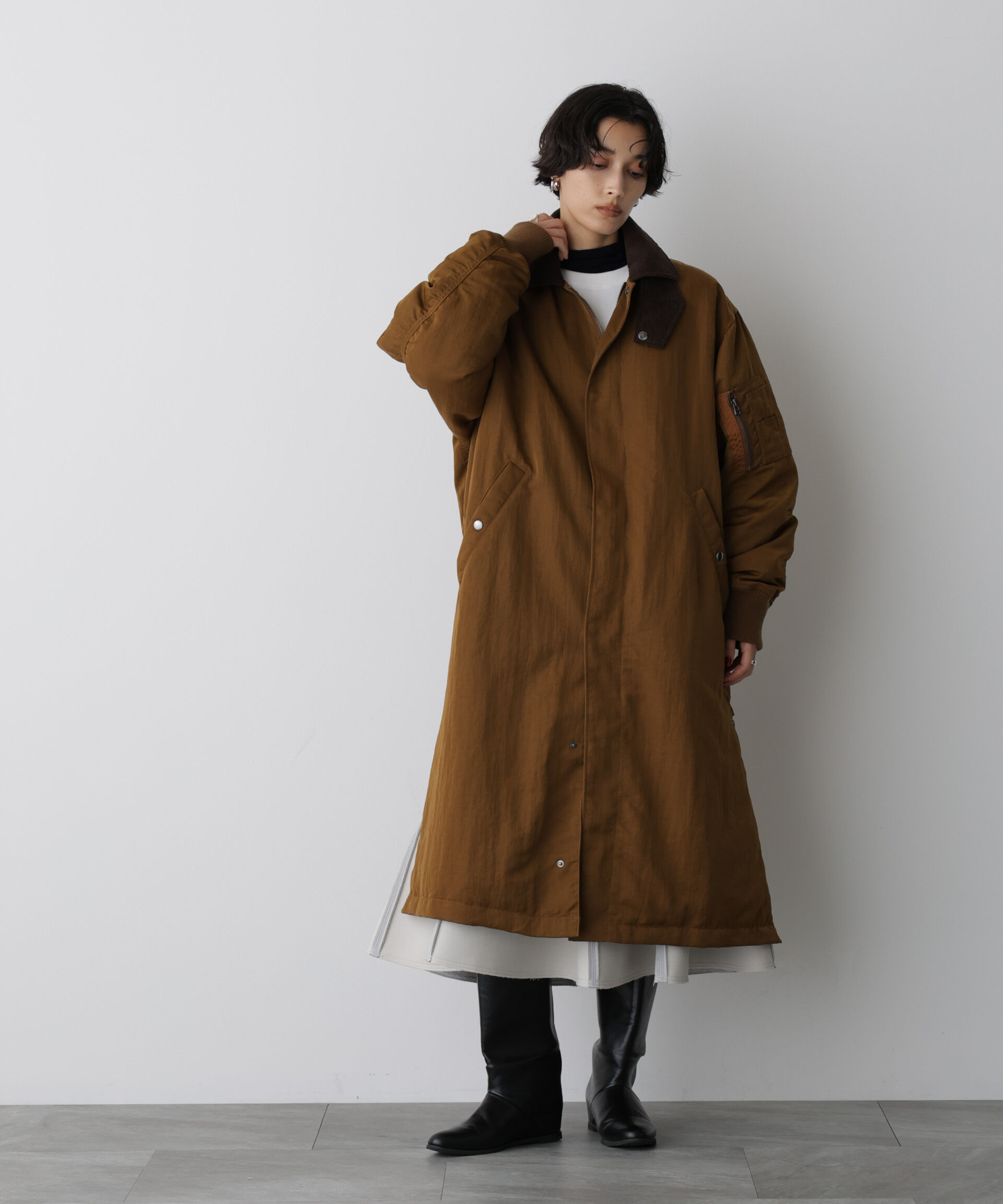 nano･universe「「STEVELOUR」「西川ダウン(R)」ミリタリーロングコート」|ダウン|