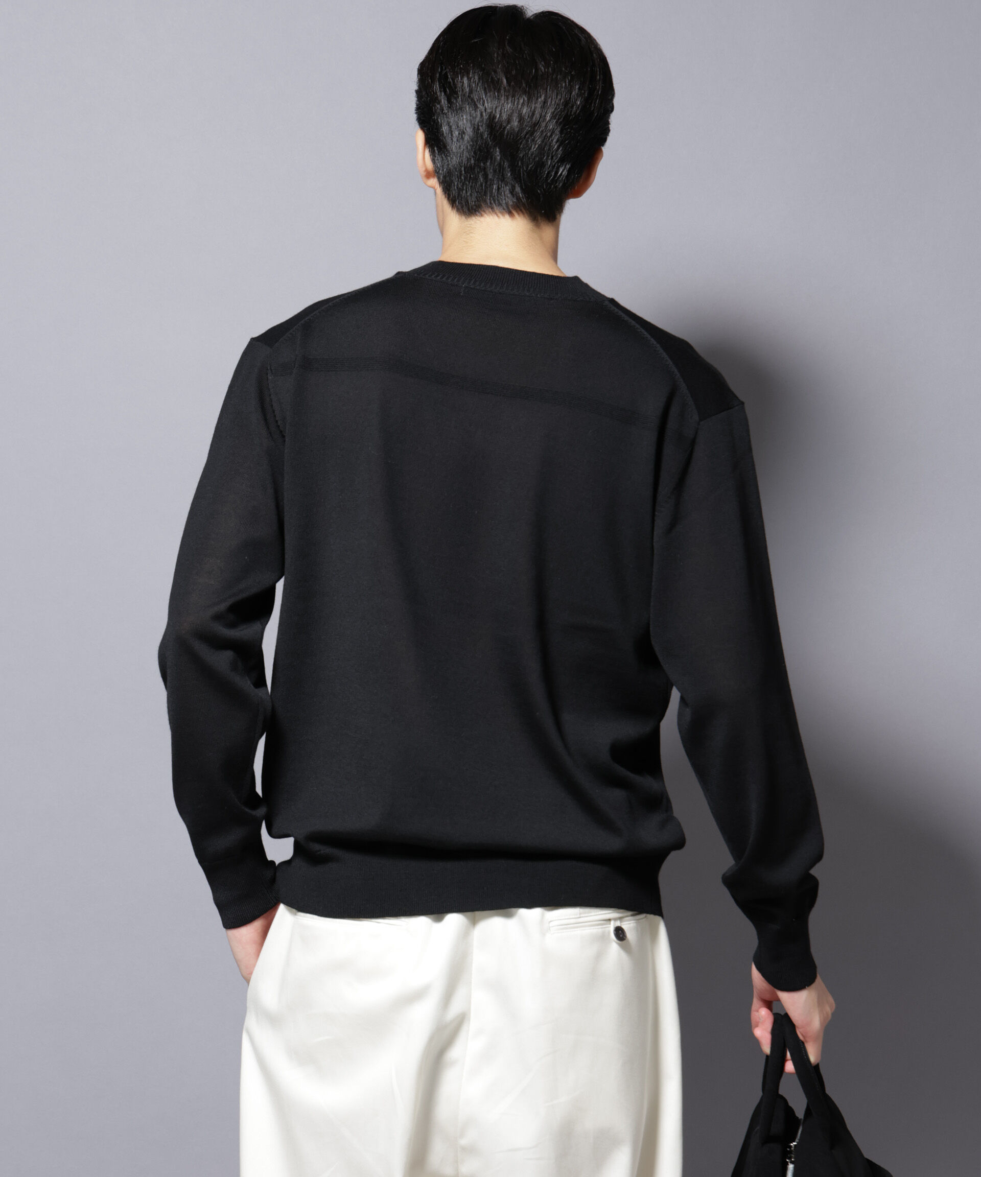 nano･universe「「毛玉レスニット」ファインゲージVネック」|ニット・セーター|