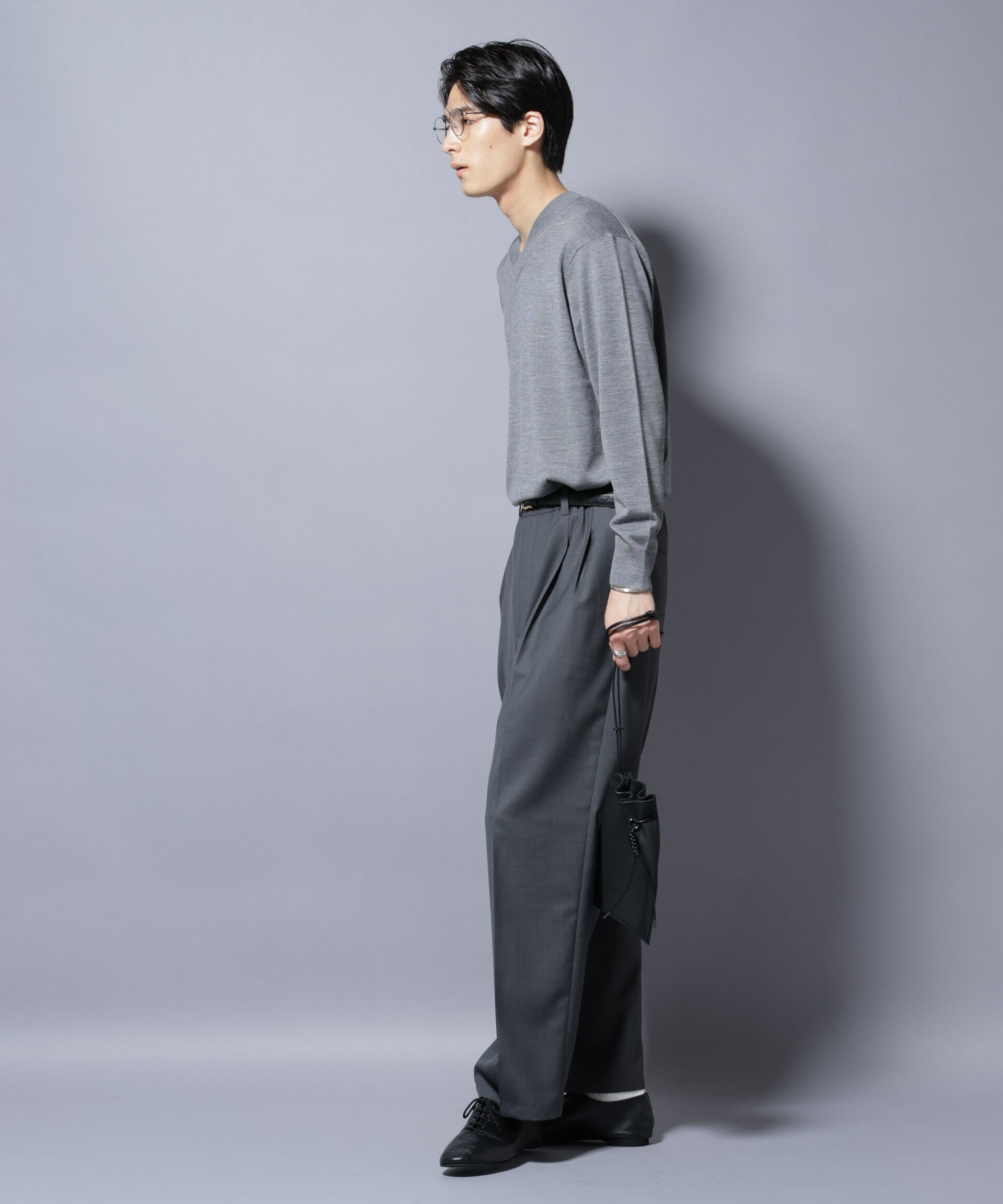 nano･universe「「毛玉レスニット」ファインゲージVネック」|ニット・セーター|