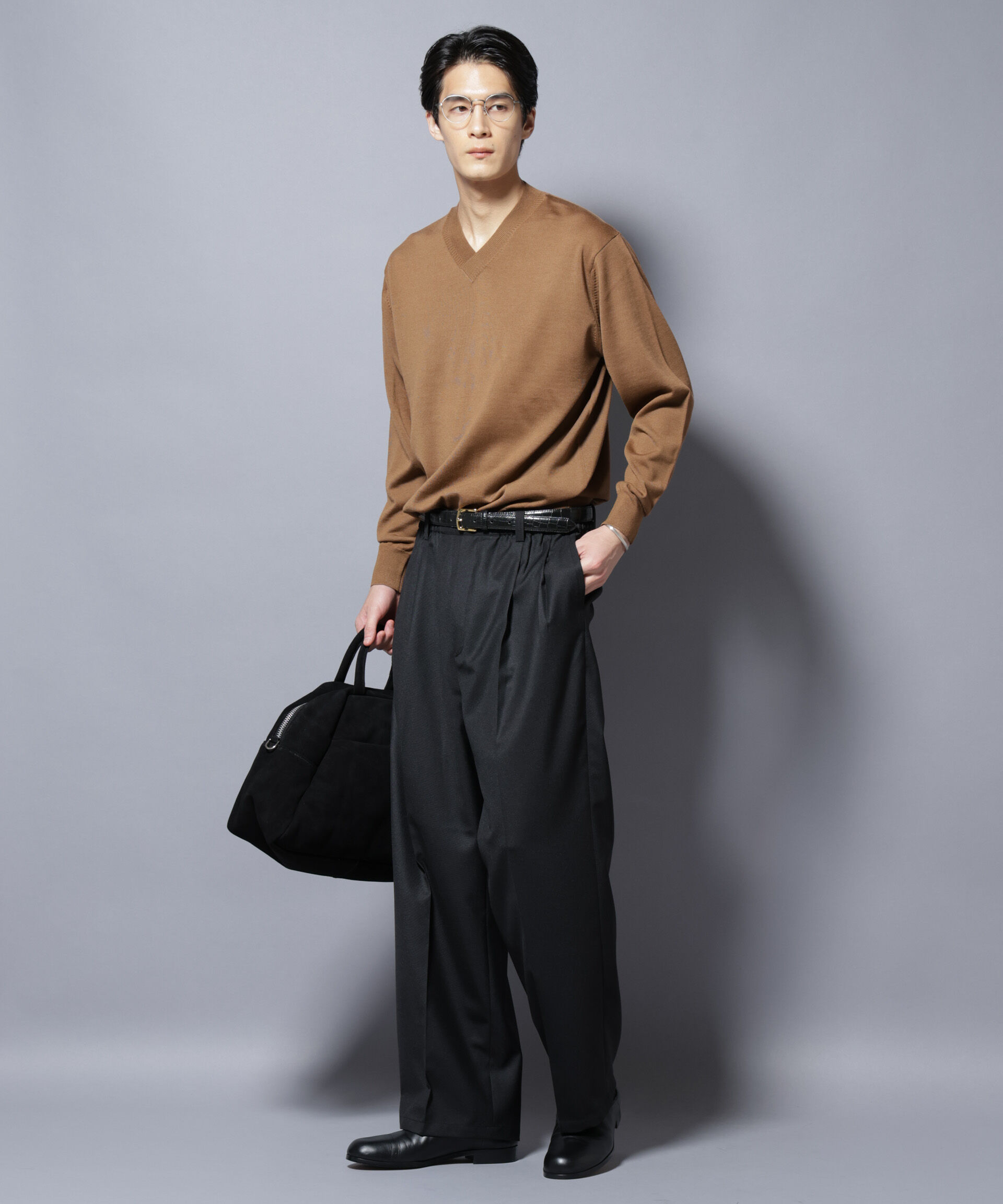 nano･universe「「毛玉レスニット」ファインゲージVネック」|ニット・セーター|