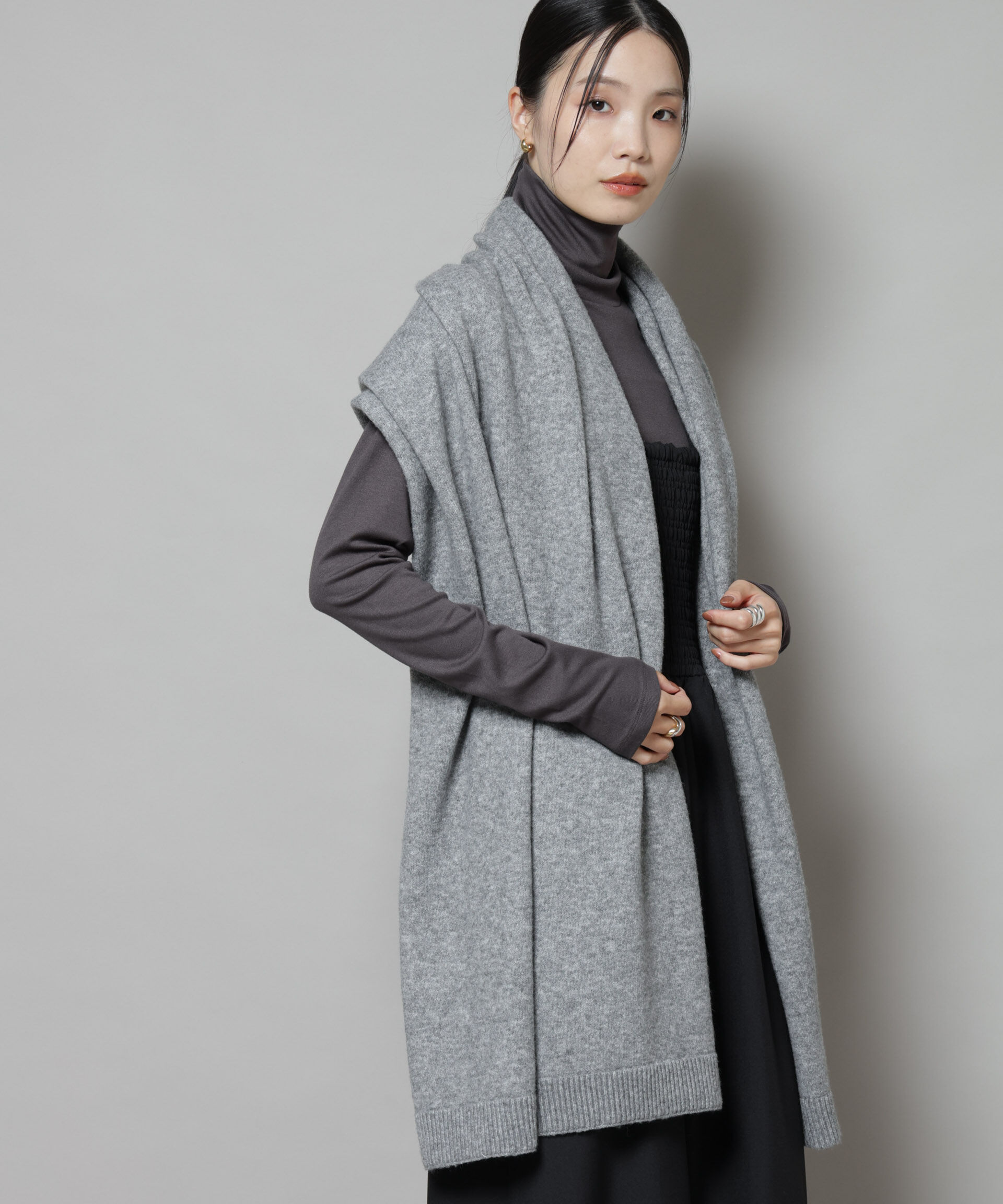 nano･universe「ボリュームニットストール」|マフラー|