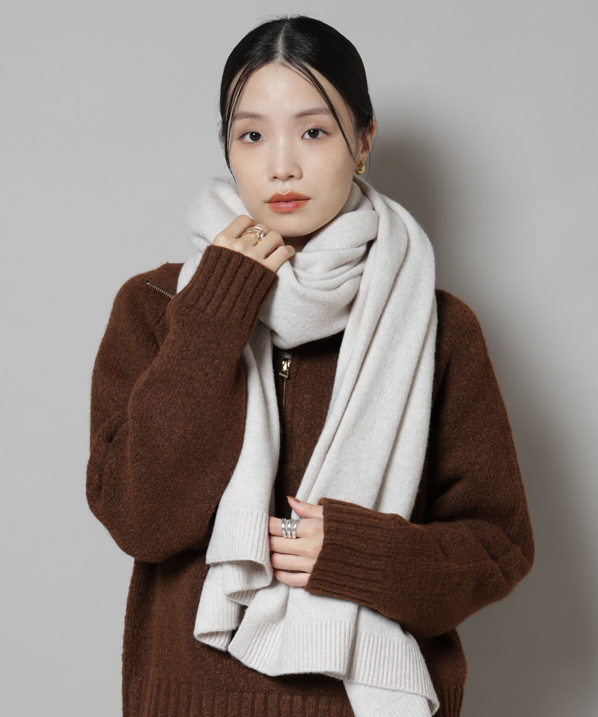 nano･universe「ボリュームニットストール」|マフラー|