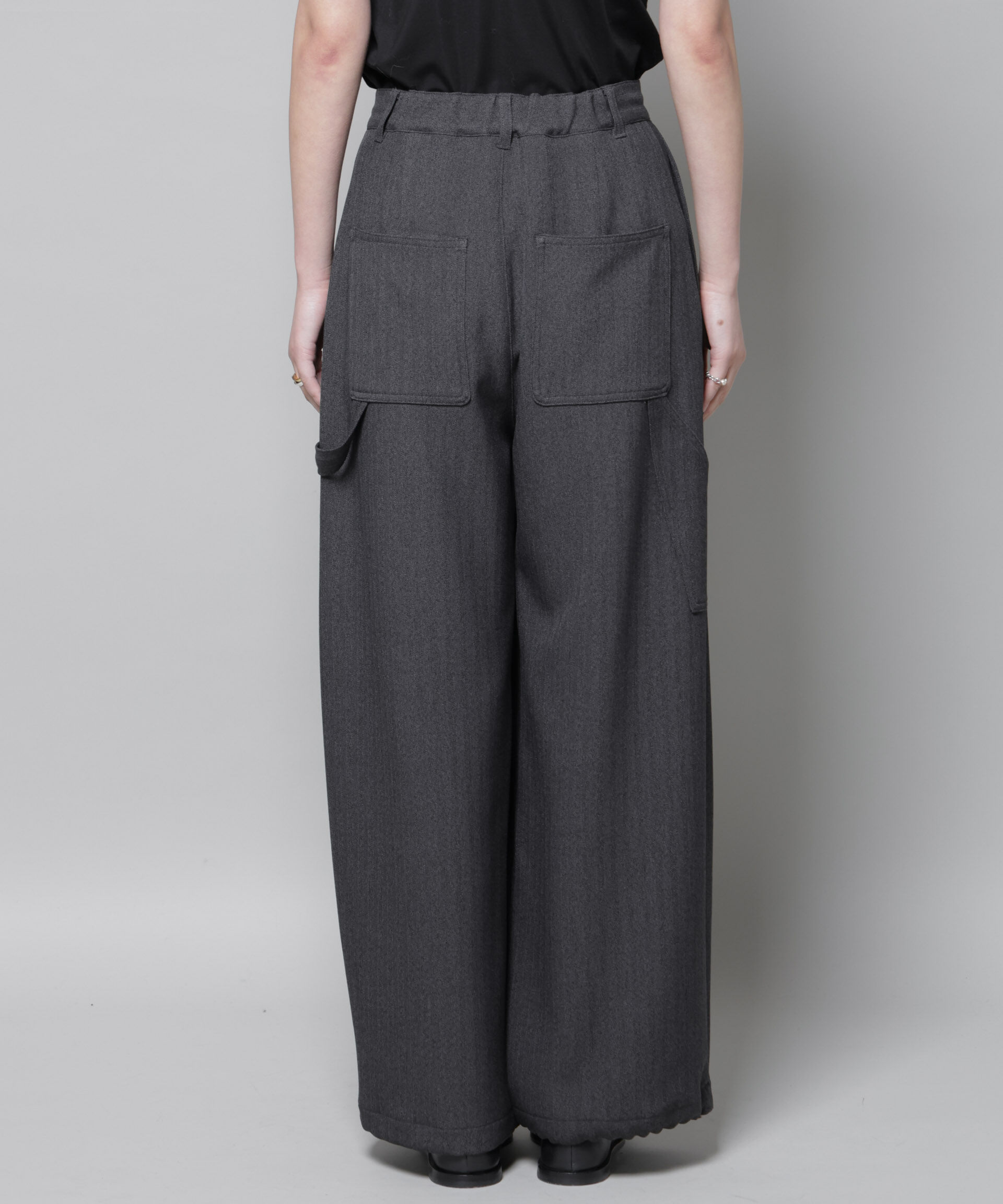 nano･universe「ヘリンボンツイードペインタードロストパンツ」|チノ|