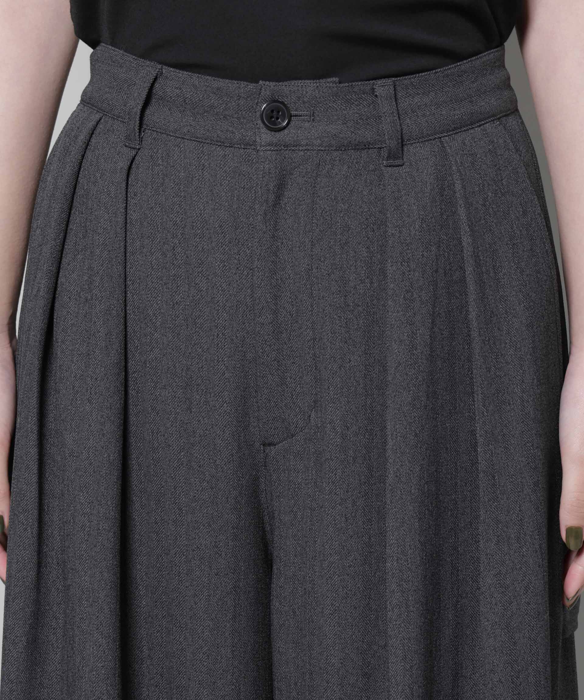 nano･universe「ヘリンボンツイードペインタードロストパンツ」|チノ|