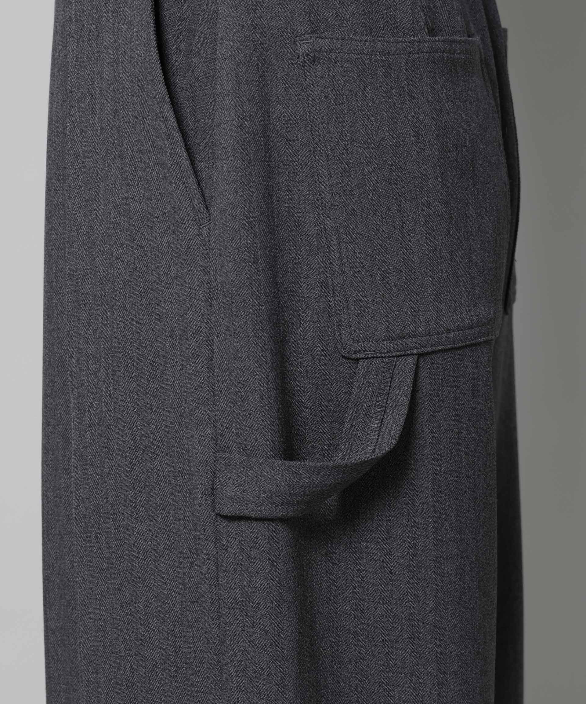 nano･universe「ヘリンボンツイードペインタードロストパンツ」|チノ|