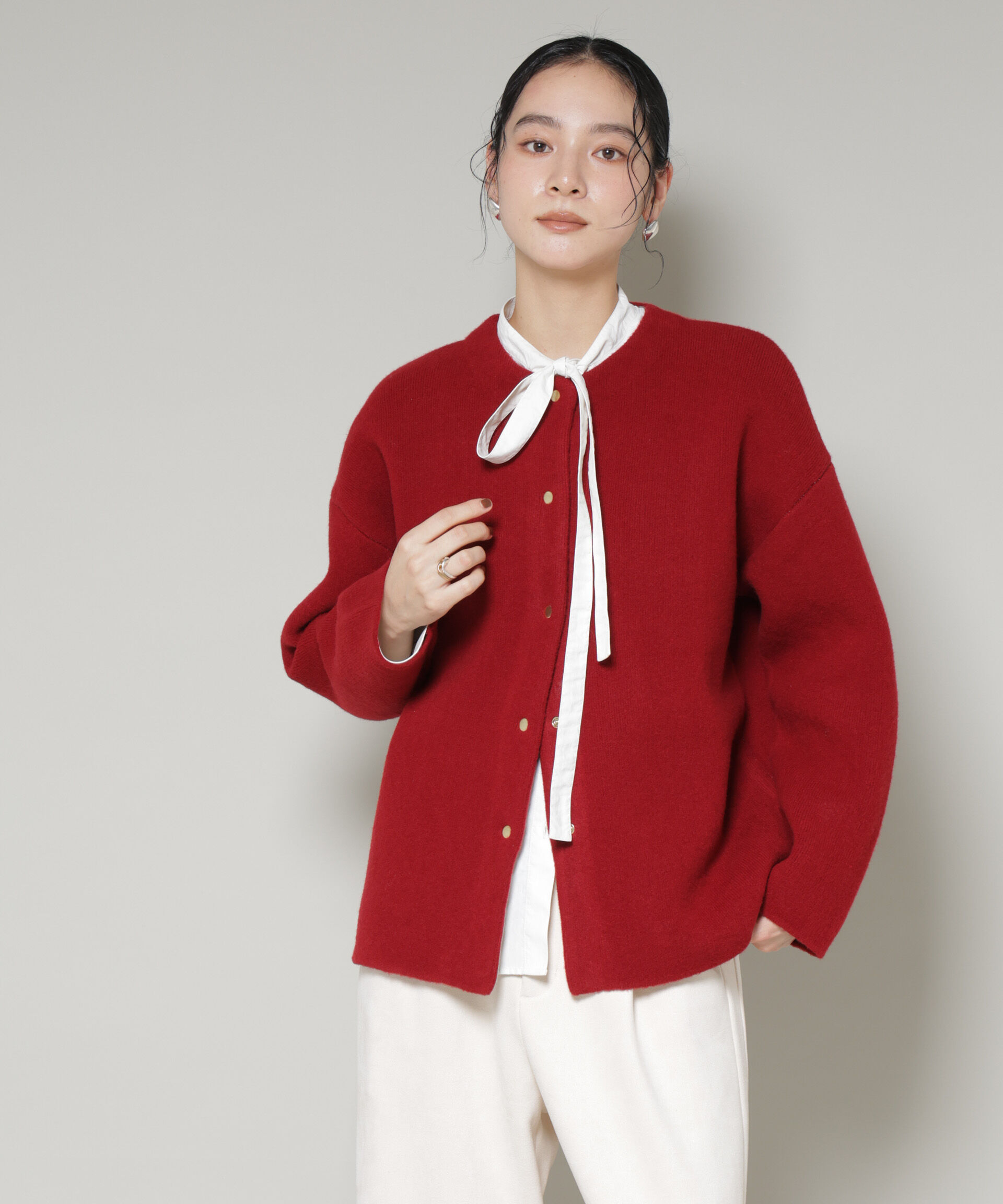 nano･universe「ダブルフェイスニットカーディガン」|ニット・セーター|