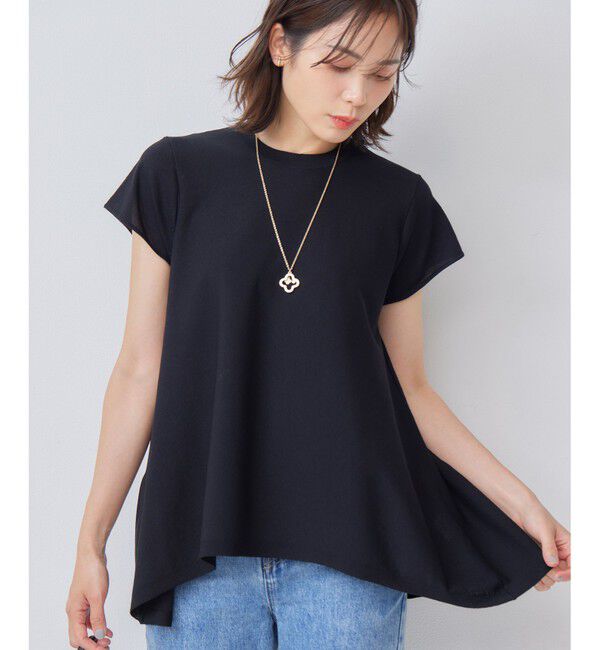 組曲「【WEB限定カラーあり】バックフレアニットTシャツ」|ニット・セーター|ブラック系