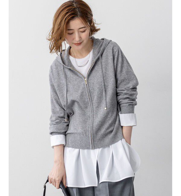 23区「【見上愛さん着用/洗える】ピュアカシミヤ ジップアップ ニット パーカー」|パーカー|ﾗｲﾄｸﾞﾚ
