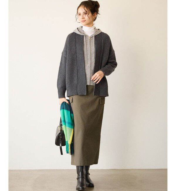 23区「【見上愛さん着用/洗える】ピュアカシミヤ ジップアップ ニット パーカー」|パーカー|