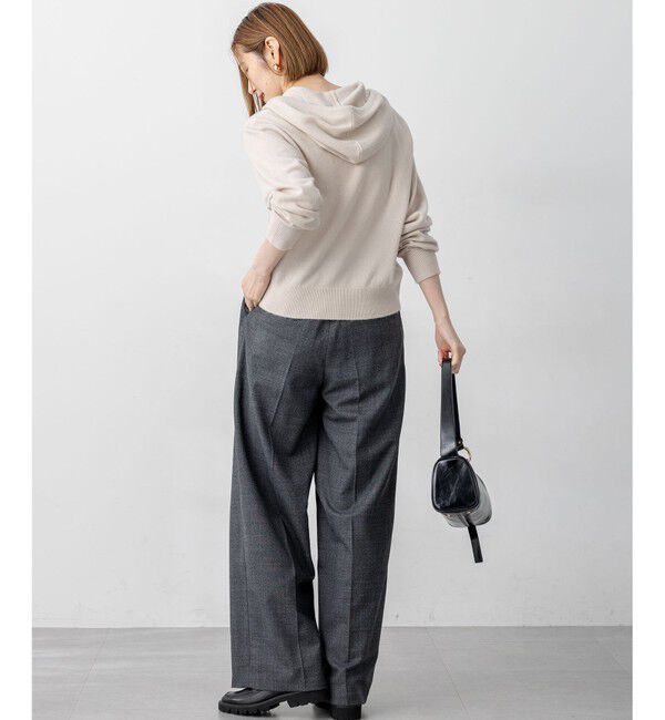 23区「【見上愛さん着用/洗える】ピュアカシミヤ ジップアップ ニット パーカー」|パーカー|