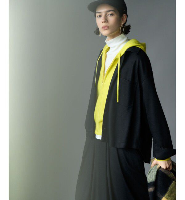 23区「【見上愛さん着用/洗える】ピュアカシミヤ ジップアップ ニット パーカー」|パーカー|