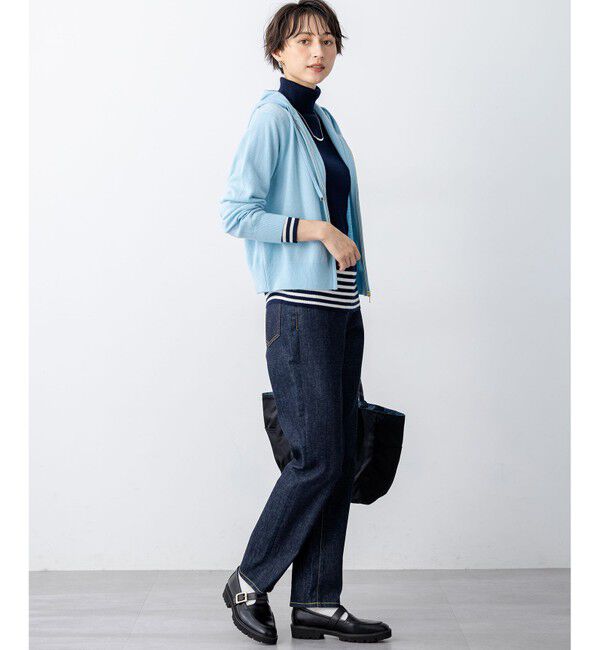 23区「【見上愛さん着用/洗える】ピュアカシミヤ ジップアップ ニット パーカー」|パーカー|