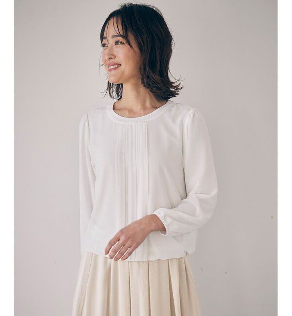 any SiS「【洗える】フロントプリーツシフォン ブラウス」|シャツ・ブラウス|