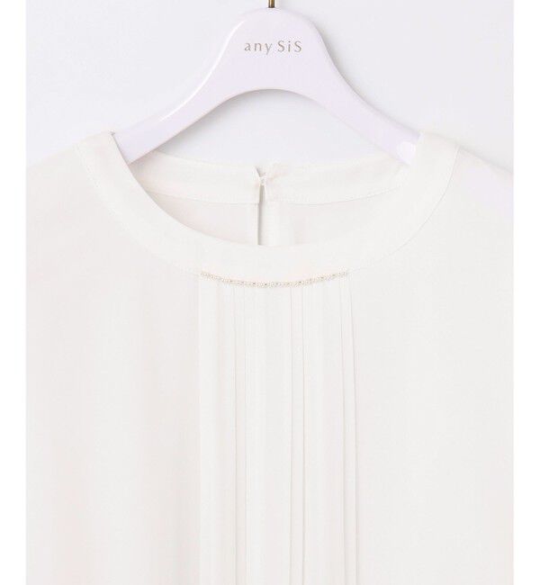 any SiS「【洗える】フロントプリーツシフォン ブラウス」|シャツ・ブラウス|