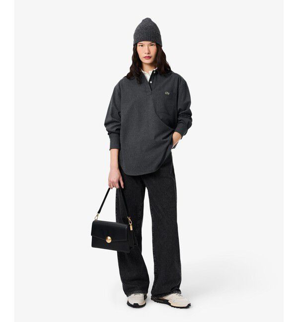 LACOSTE「オーバーサイズハーフボタン ストレッチフランネルシャツ」|シャツ・ブラウス|