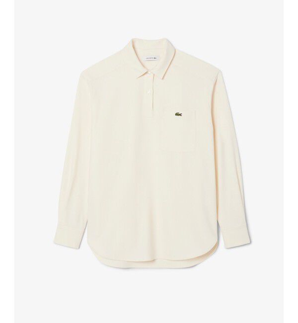 LACOSTE「オーバーサイズハーフボタン ストレッチフランネルシャツ」|シャツ・ブラウス|