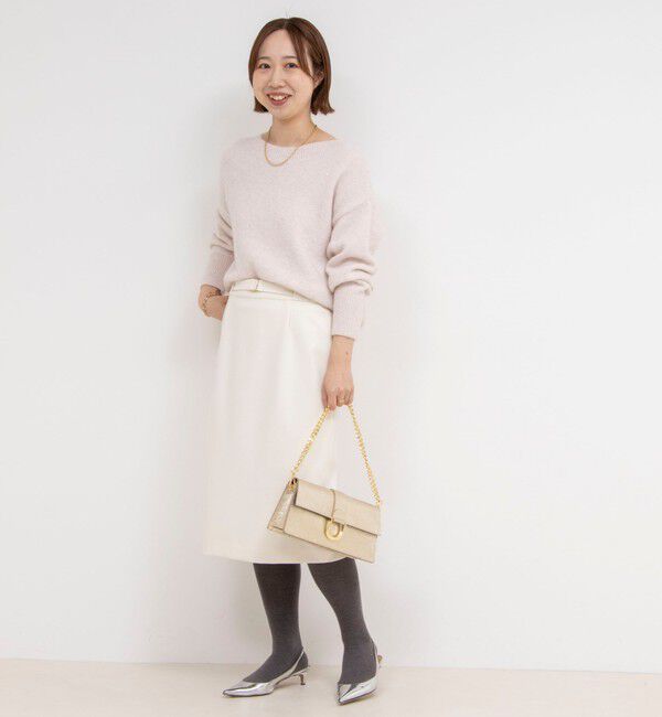 NOLLEY'S sophi「《セットアップ対応》ウォッシャブルウール調サージセミタイトスカート」|タイト|