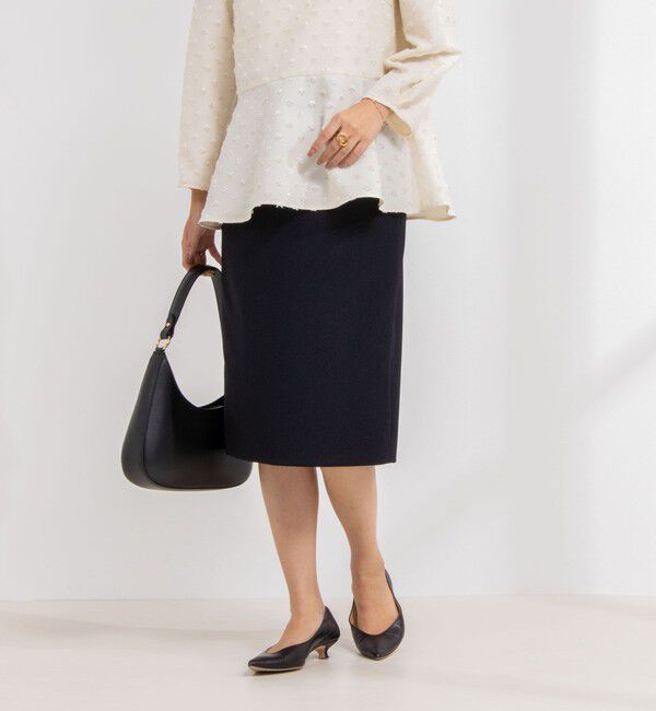 NOLLEY'S sophi「《セットアップ対応》ウォッシャブルウール調サージセミタイトスカート」|タイト|