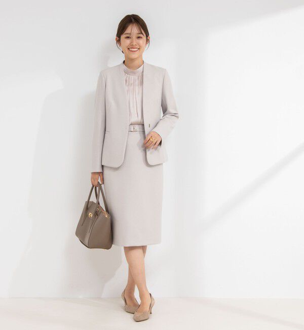 NOLLEY'S sophi「《セットアップ対応》ウォッシャブルウール調サージセミタイトスカート」|タイト|