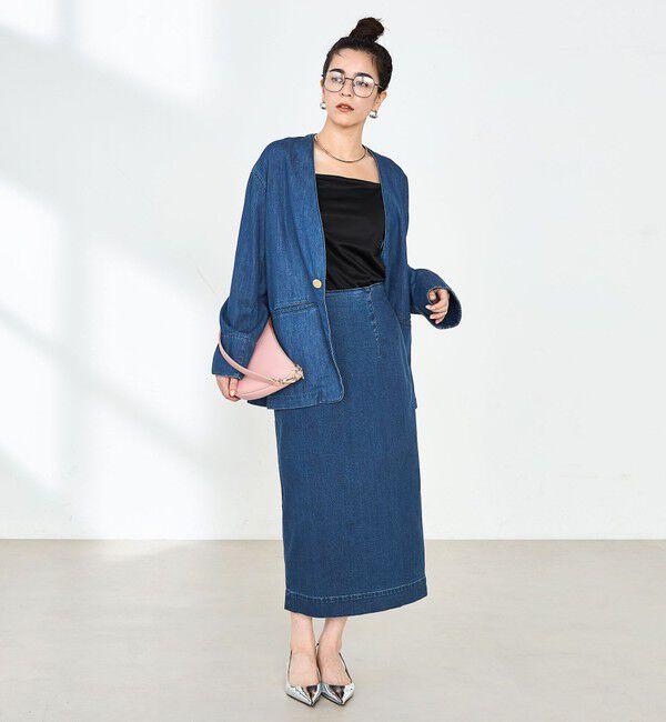 Rie Miller「【RM denim】スリットタイトデニムスカート」|タイト|