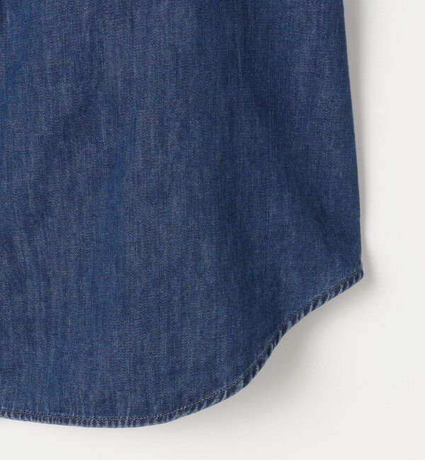 Rie Miller「【RM denim】フリルギャザーデニムブラウス」|シャツ・ブラウス|