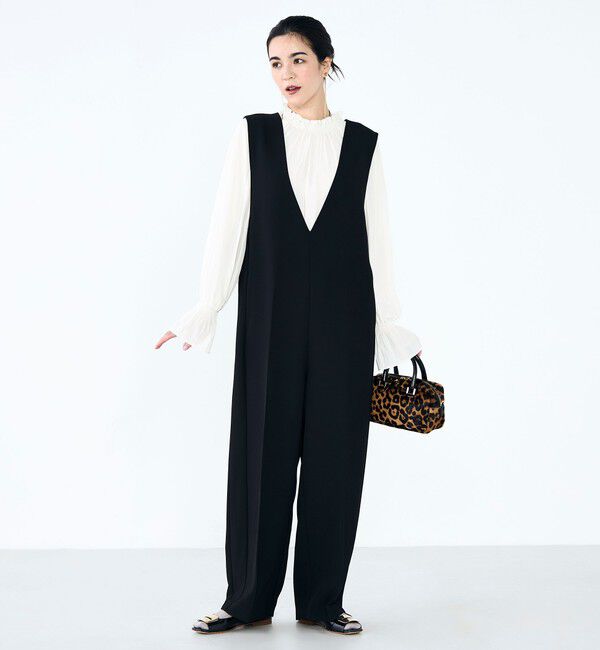 NOLLEY'S「ウォッシャブルVネックサロペット」|オールインワン|