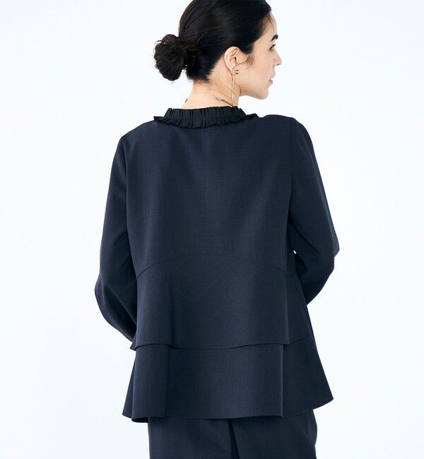 NOLLEY'S「《セットアップ対応》ウォッシャブル衿プリーツペプラムブラウス」|シャツ・ブラウス|