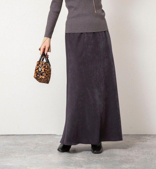 NOLLEY'S sophi「ウォッシャブルスエードサテンナロースカート」|タイト|