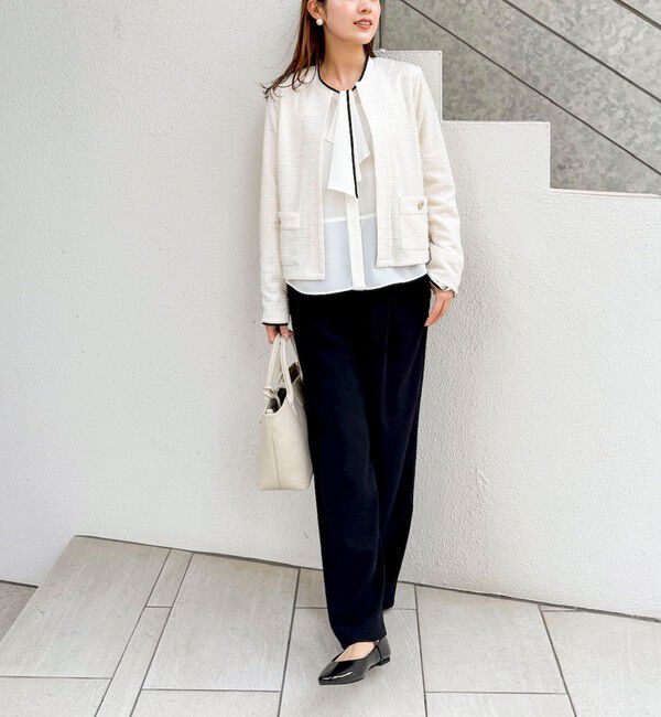 NOLLEY'S「《セットアップ対応》ウォッシャブルストレッチジョーゼットイージーワイドパンツ」|その他|