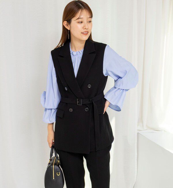 NOLLEY'S「《セットアップ対応》ウォッシャブルダブルクロスジレ」|ベスト・ジレ|