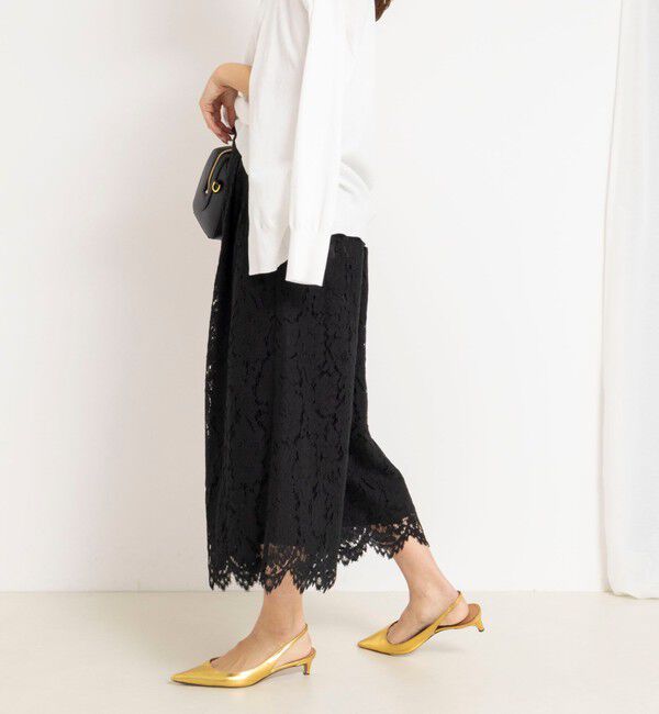 NOLLEY'S「クロップドワイドレースパンツ」|キュロット|