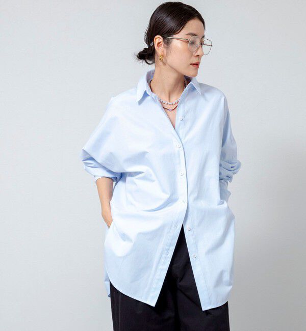 MAQWEL「【MAQWEL/マクウェル】ウォッシャブルオックスシャツ」|シャツ・ブラウス|サックス