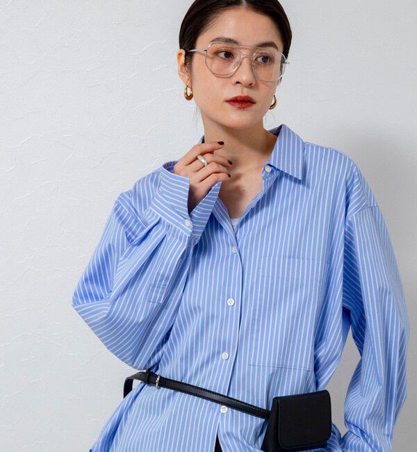 MAQWEL「【MAQWEL/マクウェル】ウォッシャブルストライプシャツ」|シャツ・ブラウス|