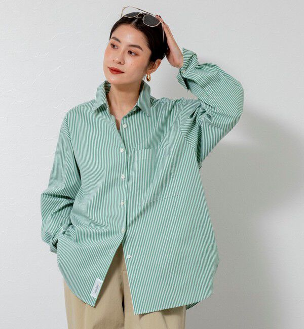 MAQWEL「【MAQWEL/マクウェル】ウォッシャブルストライプシャツ」|シャツ・ブラウス|