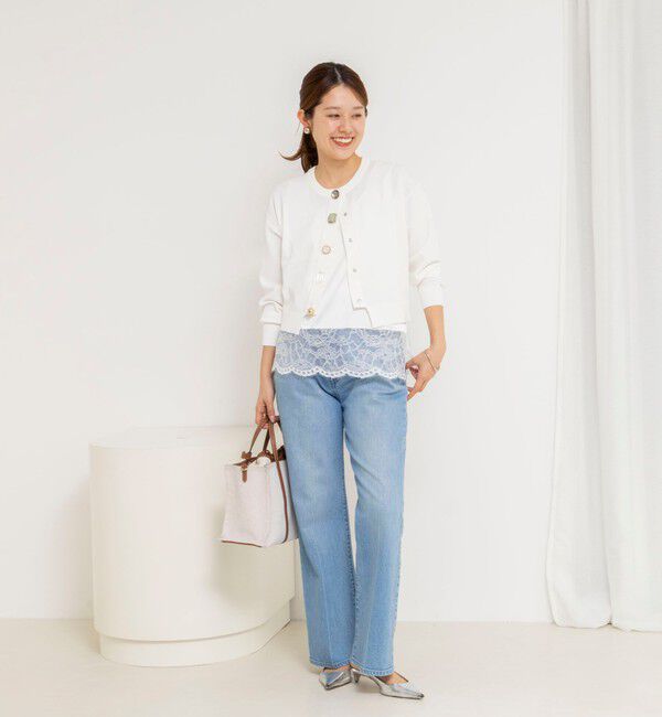 NOLLEY'S「《手洗い可能》ランダムビジューカーディガン」|カーディガン|