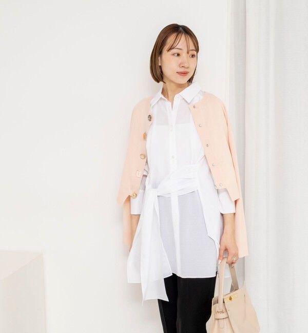 NOLLEY'S「ウォッシャブルウエストリボン2WAYロングシャツ」|シャツ・ブラウス|