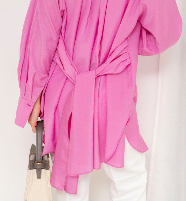 NOLLEY'S「ウォッシャブルウエストリボン2WAYロングシャツ」|シャツ・ブラウス|