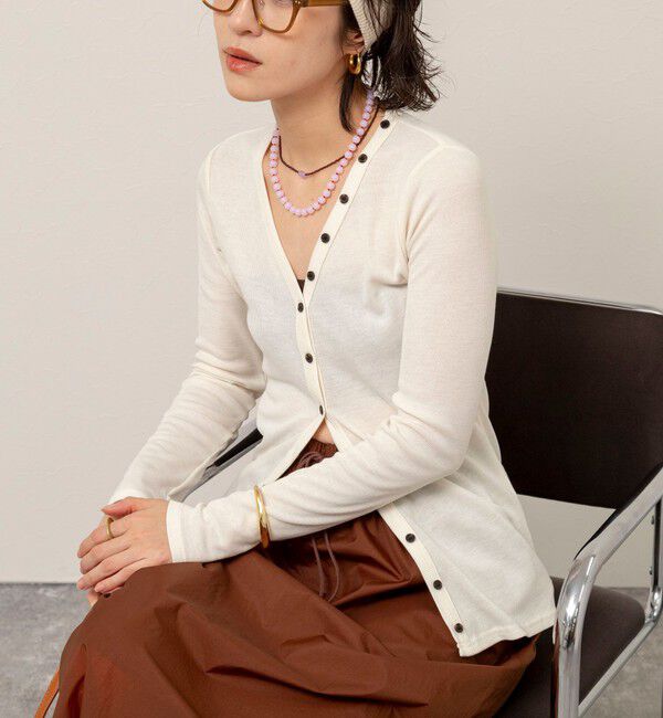 MAQWEL「【MAQWEL/マクウェル】ウォッシャブルリブカーディガン」|カーディガン|