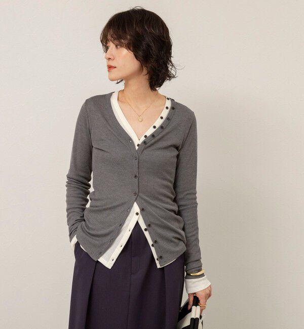 MAQWEL「【MAQWEL/マクウェル】ウォッシャブルリブカーディガン」|カーディガン|