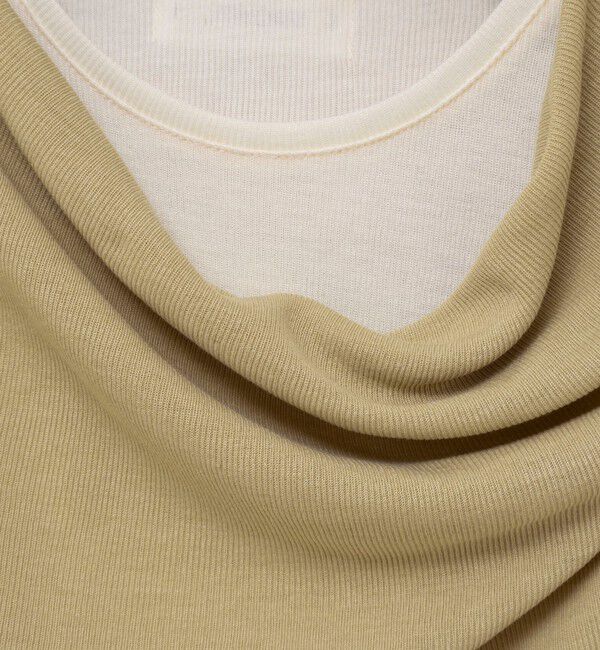 MAQWEL「【MAQWEL/マクウェル】ウォッシャブルレイヤードドレープロンＴ」|Tシャツ・カットソー|