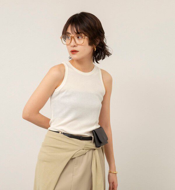 MAQWEL「【MAQWEL/マクウェル】ウォッシャブルレイヤードドレープロンＴ」|Tシャツ・カットソー|