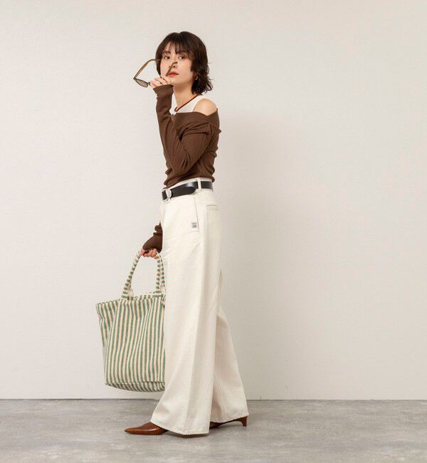 MAQWEL「【MAQWEL/マクウェル】ウォッシャブルレイヤードドレープロンＴ」|Tシャツ・カットソー|