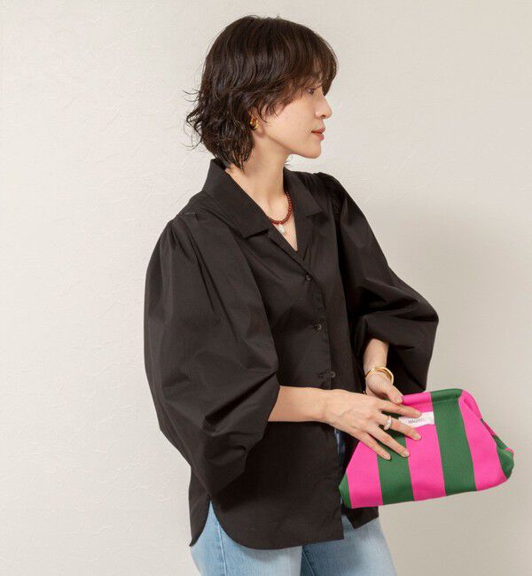 MAQWEL「【MAQWEL/マクウェル】ボリュームスリーブ開襟シャツ」|シャツ・ブラウス|